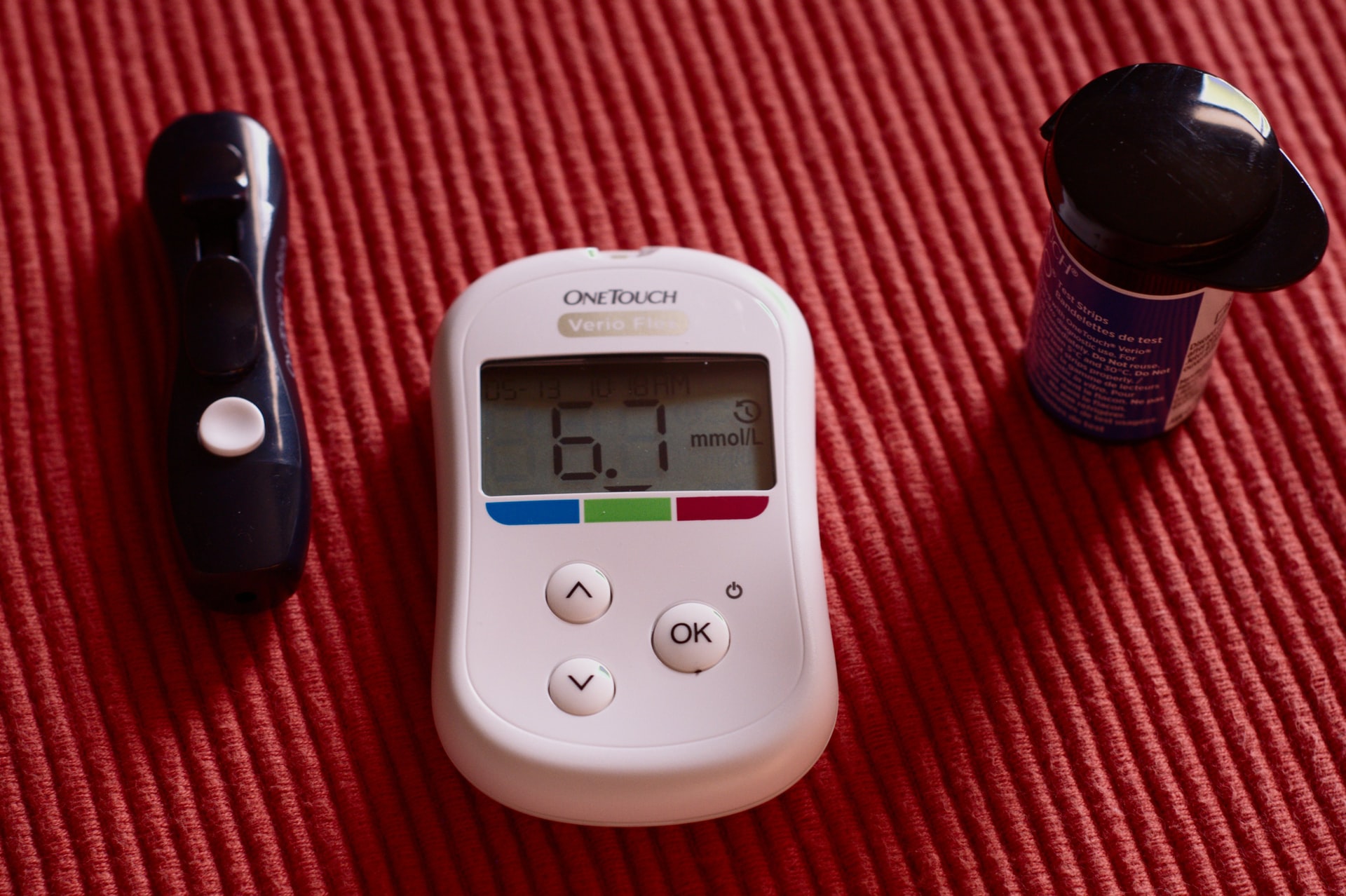 Person checking blood sugar levels